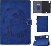 Voor iPad Air (2020) 10.9 Panda Embossing Pattern Horizontale Flip PU lederen tas met houder & kaartsleuf & antislipstrip (blauw)