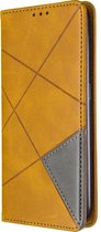 Samsung Galaxy A01 Hoesje - Mobigear - Rhombus Slim Serie - Kunstlederen Bookcase - Bruin - Hoesje Geschikt Voor Samsung Galaxy A01