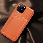 Mutural Yalan-serie magnetisch ontwerp PU + TPU beschermhoes met afneembare kaarthouder voor iPhone 12 mini (oranje)