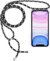 Apple iPhone 11 Hoesje - Mobigear - Lanyard Serie - TPU Hoesje met koord - Transparant / Bruin - Hoesje Geschikt Voor Apple iPhone 11