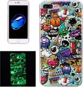 Voor iPhone 8 Plus & 7 Plus Noctilucent Rubbish Pattern IMD Vakmanschap Soft TPU Cover Case