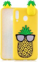 Voor Galaxy A40 3D Cartoon patroon schokbestendig TPU beschermhoes (grote ananas)