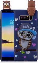 Voor Galaxy Note 8 schokbestendige cartoon TPU beschermhoes (blauwe uil)