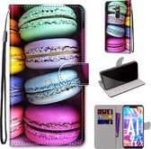 Voor Huawei Mate 20 Lite / Maimang 7 Gekleurde Tekening Cross Textuur Horizontale Flip PU Lederen Case met Houder & Kaartsleuven & Portemonnee & Lanyard (Kleurrijke Taarten)