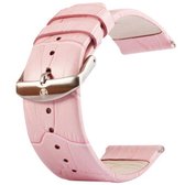 Kakapi voor Apple Watch 38 mm Krokodil textuur geborstelde gesp lederen horlogeband, alleen gebruikt in combinatie met connectoren (S-AW-3291) (roze)