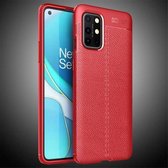 Voor OnePlus 8T Litchi Texture TPU schokbestendig hoesje (rood)