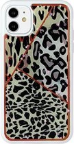 Voor iPhone 11 Pro Max Marble Series Stars Powder Dropping Epoxy TPU beschermhoes (Leopard Plaid)