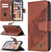 Voor iPhone XS Max bijpassende kleur Krokodiltextuur Horizontale flip PU lederen tas met portemonnee & houder & kaartsleuven (bruin)