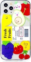 Voor iPhone 11 Pro transparant TPU-patroon beschermhoes (fruit)