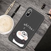 Voor iPhone XS / X Cartoon dier patroon schokbestendig TPU beschermhoes (zwarte panda)