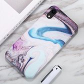 Voor iPhone XR aquarel marmerpatroon IMD TPU mobiele telefoonhoes (paars)