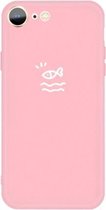 Voor iPhone SE 2020/8/7 Golden Love-heart Pattern Colorful Frosted TPU telefoon beschermhoes (roze)