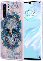 Cartoon patroon goudfolie stijl Dropping Glue TPU zachte beschermhoes voor Huawei P30 Pro (schedel)