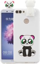 Voor Huawei Enjoy 7s Cartoon schokbestendig TPU beschermhoes met houder (Panda)