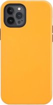 Schokbestendig echt lederen Magsafe-hoesje voor iPhone 12 Pro Max (California Poppy Yellow)