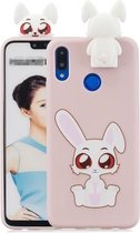 Voor Huawei P20 Lite Cartoon schokbestendig TPU beschermhoes met houder (konijn)