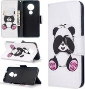 Voor Nokia 6.2 / 7.2 Gekleurde tekening patroon Horizontale flip lederen tas met houder & kaartsleuven & portemonnee (grote panda)