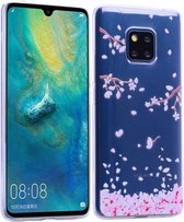 Voor Huawei Mate 20 Pro gekleurd tekeningpatroon zeer transparant TPU beschermhoes (kersenbloesem)