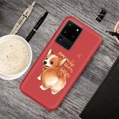 Voor Galaxy S20 Ultra Cartoon Animal Pattern Shockproof TPU beschermhoes (Red Corgi)