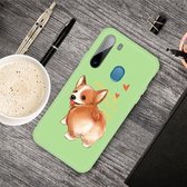 Voor Galaxy A21 Cartoon Animal Pattern Shockproof TPU beschermhoes (Green Corgi)