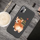 Voor Galaxy Note 10+ Cartoon Animal Pattern Shockproof TPU beschermhoes (Black Corgi)