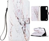 Voor Galaxy A01 Geschilderd Patroon Horizontale Flip Leren Case met Houder & Kaartsleuven & Portemonnee (Wit Gebroken Steen)