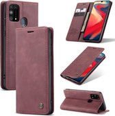 Voor Galaxy M31 CaseMe-013 Multifunctionele horizontale flip lederen tas met kaartsleuf & houder & portemonnee (wijnrood)