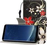 Voor Galaxy S8 Gekleurde tekening Horizontale flip lederen tas met houder & kaartsleuf & portemonnee (saffloer)