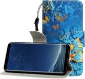 Voor Galaxy S8 Plus Gekleurde Tekening Horizontale Flip Leren Case met Houder & Kaartsleuf & Portemonnee (Jade Vlinder)