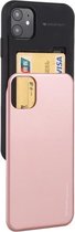 Voor iPhone 12 mini GOOSPERY SKY SLIDE BUMPER TPU + PC Sliding Back Cover Beschermhoes met Card Slot (Rose Gold)