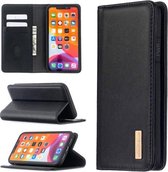Voor iPhone 11 2 in 1 afneembare magnetische horizontale flip lederen hoes met houder & kaartsleuven en portemonnee (zwart)