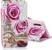 Voor Galaxy Note 10 horizontale flip lederen tas met houder en kaartsleuven en portemonnee (Rose Tower)