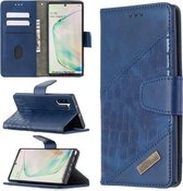Voor Samsung Galaxy Note 10 Bijpassende kleur Krokodiltextuur Horizontale flip PU lederen tas met portemonnee & houder & kaartsleuven (blauw)