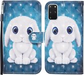 Voor Samsung Galaxy S20 + Gekleurd tekeningpatroon Horizontaal lederen flip-hoesje met houder & kaartsleuven en portemonnee (konijn)
