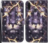 Voor Samsung Galaxy A20s Gekleurde Tekening Patroon Horizontale Flip Leren Case met Houder & Kaartsleuven & Portemonnee (Thunder Lion)