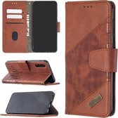 Voor Samsung Galaxy A50 Bijpassende Kleur Krokodil Textuur Horizontale Flip PU Lederen Case met Portemonnee & Houder & Kaartsleuven (Bruin)