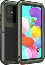Voor Galaxy A51 LIEFDE MEI metalen schokbestendige waterdichte stofdichte beschermhoes (legergroen)