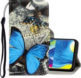 Voor Galaxy A10 / M10 3D Gekleurde Tekening Horizontale Flip PU Leren Case met Houder & Kaartsleuven & Portemonnee (Een Vlinder)
