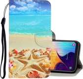 Voor Galaxy A50 3D Gekleurde Tekening Horizontale Flip PU Lederen Case met Houder & Kaartsleuven & Portemonnee (Pentagram)