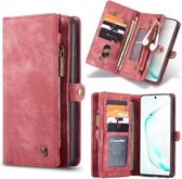 Voor Galaxy S20 Plus CaseMe Afneembare multifunctionele horizontale flip lederen tas, met kaartsleuf & houder & rits portemonnee & fotolijst (rood)