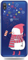 Voor Galaxy A40 Trendy Cute Christmas Patterned Clear TPU Beschermhoes (Fireworks Snowman)