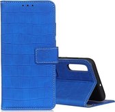 Voor Galaxy A70s Crocodile Texture Horizontale Flip Leren Case met Houder & Portemonnee & Kaartsleuven & Fotolijst (Blauw)