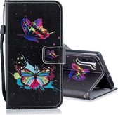 Voor Galaxy Note 10 Gekleurde Tekening Patroon Horizontale Flip PU Lederen Case met Houder & Kaartsleuven & Portemonnee & Lanyard (Kleurrijke Vlinder)