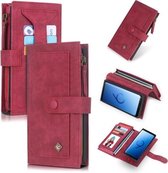 Voor Galaxy S9 POLA Multifunctionele mode magnetische horizontale flip lederen tas met kaartsleuven & portemonnee & fotolijst & houder (rood)