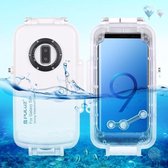 PULUZ 40m / 130ft waterdichte duikbehuizing Foto-video Onderwater beschermhoes voor Galaxy S9 +, alleen ondersteuning voor Android 8.0.0 of lager (wit)