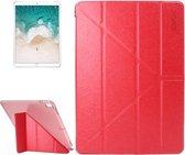 ENKAY voor iPad Pro 10,5 inch zijdetextuur + kunststof bodembehuizing Horizontale vervorming Flip lederen tas met drievoudige houder en slaapfunctie (rood)