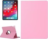 Litchi Texture horizontale flip 360 graden rotatie lederen tas voor iPad Pro 12,9 inch (2018), met houder (roze)