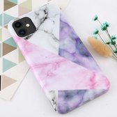 Voor iPhone 11 TPU-beschermhoes met marmerpatroon (roze textuur)