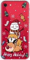 Christmas Series Clear TPU beschermhoes voor iPhone SE (2020) / 8/7 (gestapelde pop)