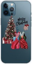 Christmas Series Clear TPU beschermhoes voor iPhone 12 Pro Max (kerstpyjama's)